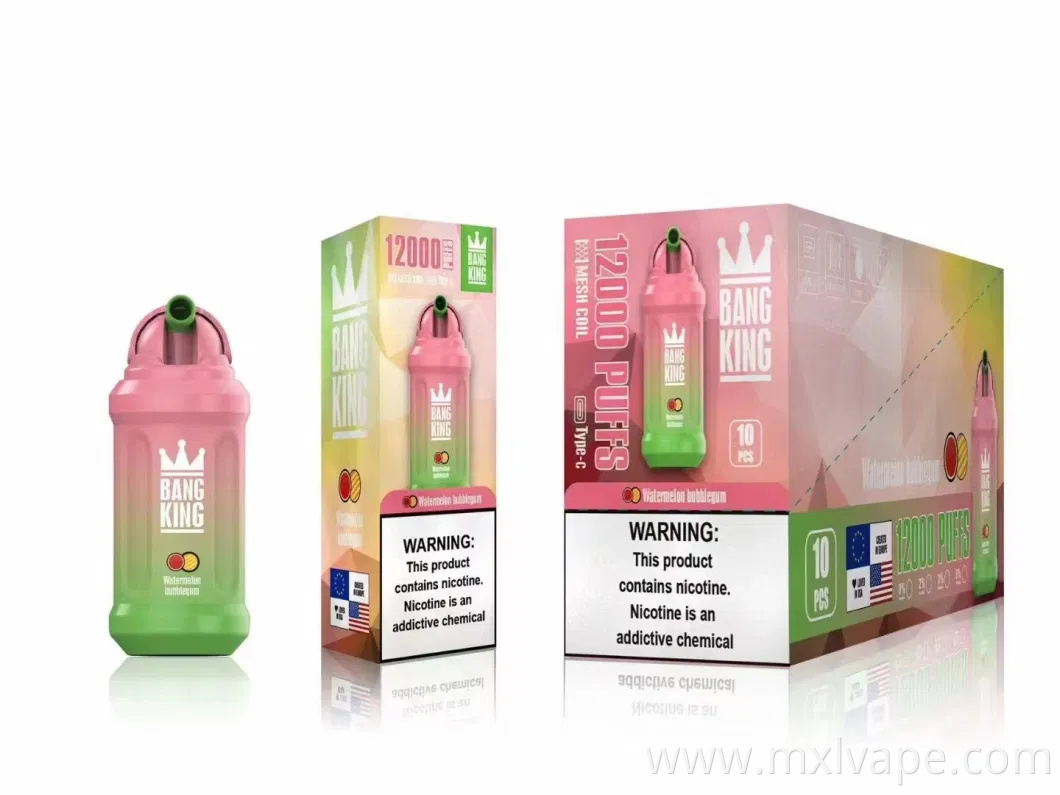 Bang King 12000 Puff Disposable Bang 650mAh Rechargeable Battery Mesh Coil 23ml Capacity Pods Device Vape Pen